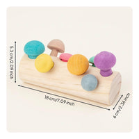 8 Pieces Wood Toadstool Picking Game Hand-Eye Coordination Color Learning Toy