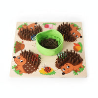 Hedgehog Matching Game Colorful Wooden Peg Toy Smooth for Children
