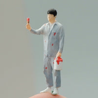 1/64 Scale Painter Figurine Realistic Design Miniature Scene Props