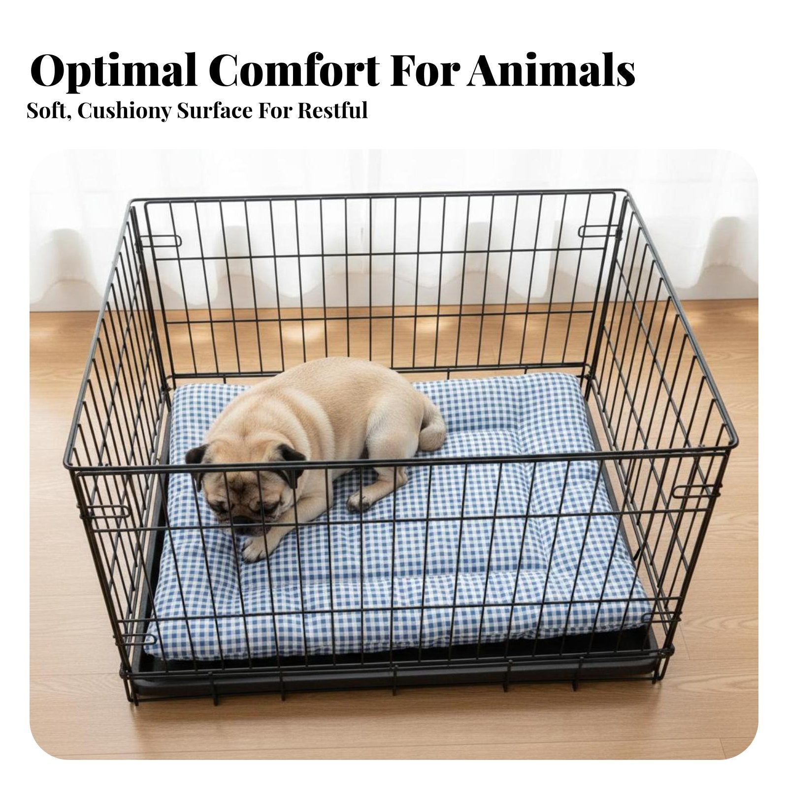 Checkered Pet Mat Machine launderable Crate Liner throughout the year Use for Floor, Travel