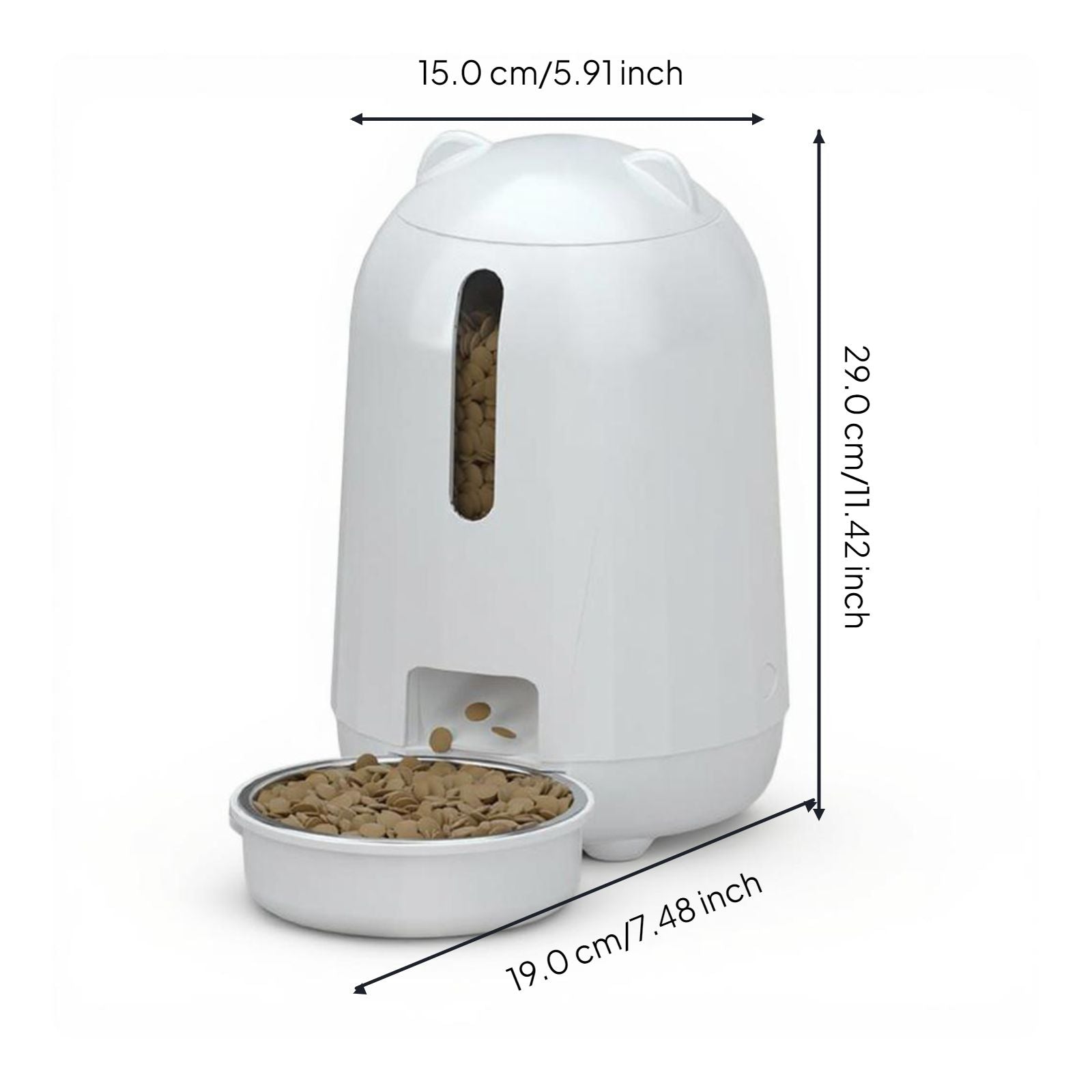 Programmable cat feeder with app control.