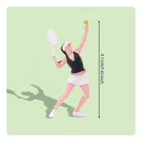 Tennis Mini Figures Scene Display Hand Painted Tennis Couple for Hobbyists