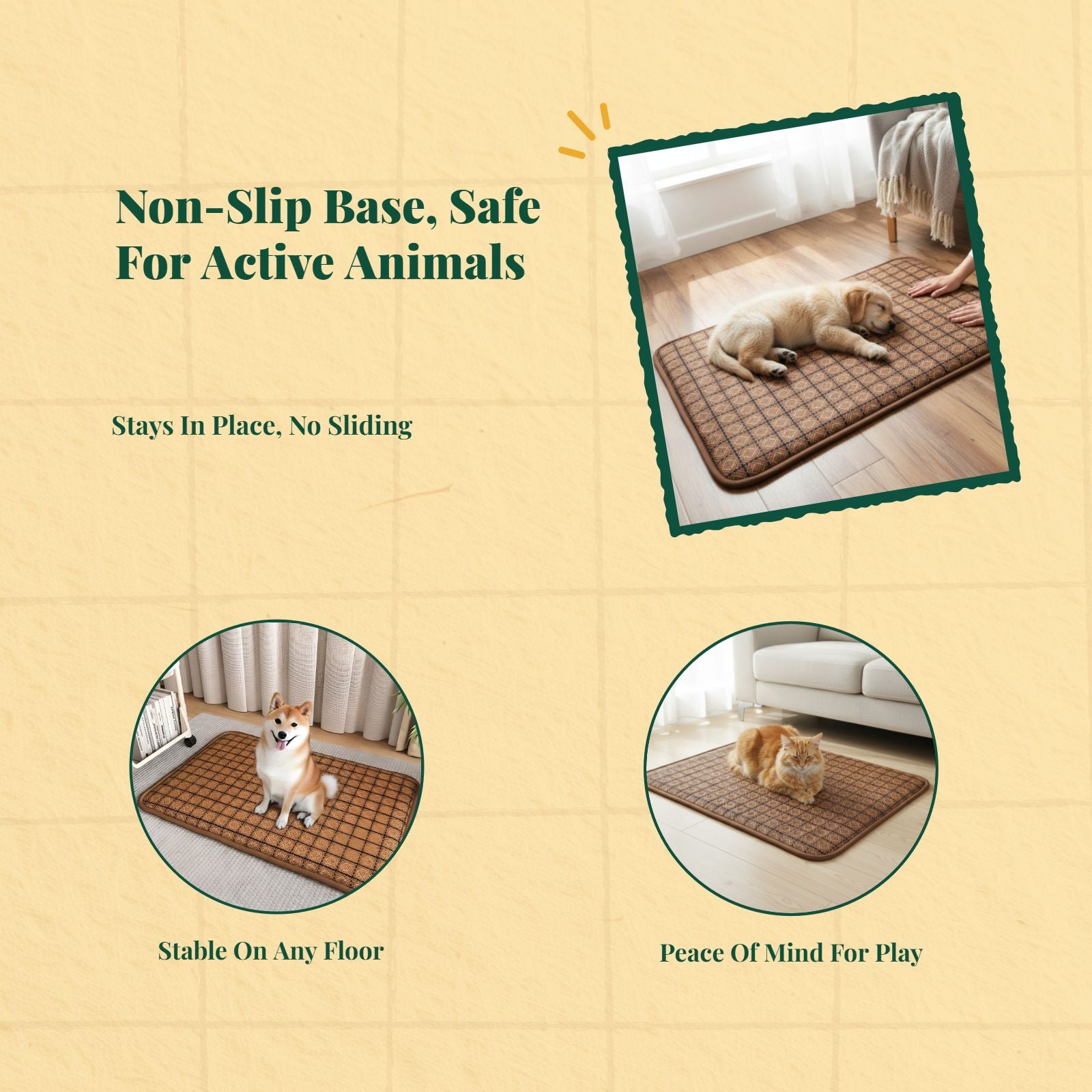 Reversible Pet Cooling & Warming Mat, Non-Slip, Washable