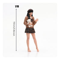 Painted Resin Miniature Figurine Detailed Coloring Resin Small Decorative Female Figurine