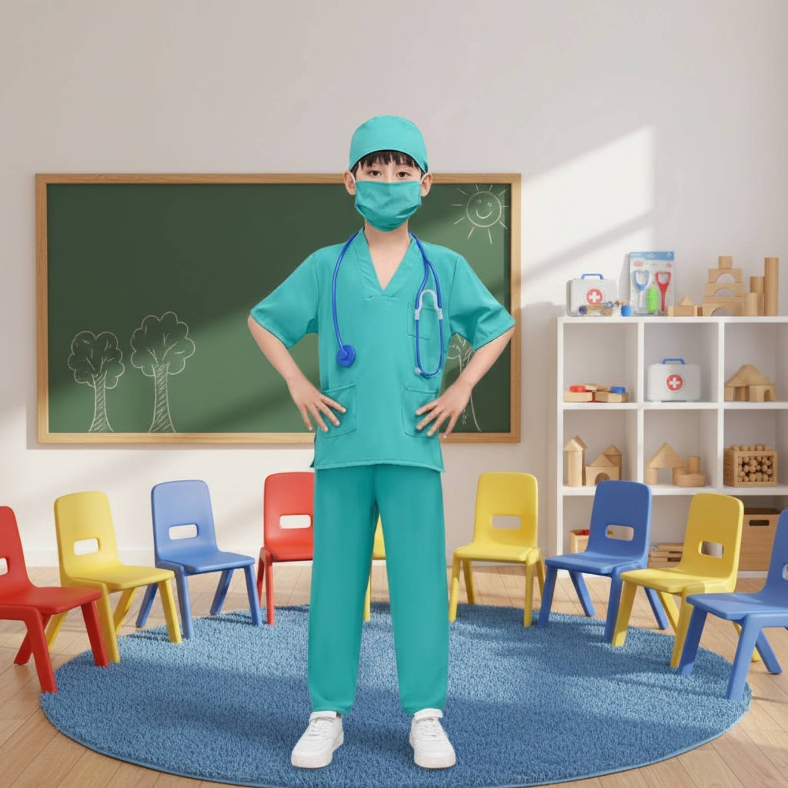 Educational Kids Science Coat Uniform Comfortable Material Child's Science Coat Costume Realistic Design for Preschoolers, Career Day