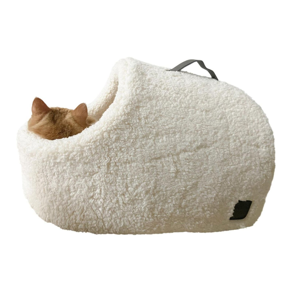 Lamb Fleece Cat House, Semi-Enclosed Pet Bed, Indoor Warm