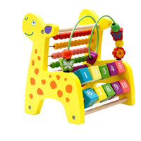 Deer Abacus Yellow Coloration Recognition Wooden Bead Maze Toy Smooth Sliding Math Manipulative