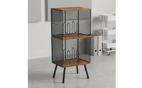 Three-Tier Vinyl Album Stand Rustic Vintage Design for Listening Corner