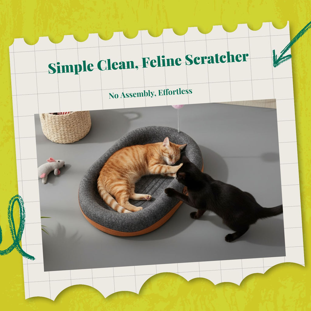Cat Scratcher Bed, Corrugated Cardboard, 2-in-1 Lounge & Pad