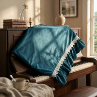 Piano Dust Cover Ruffled Trim Upright Piano Cover Smooth