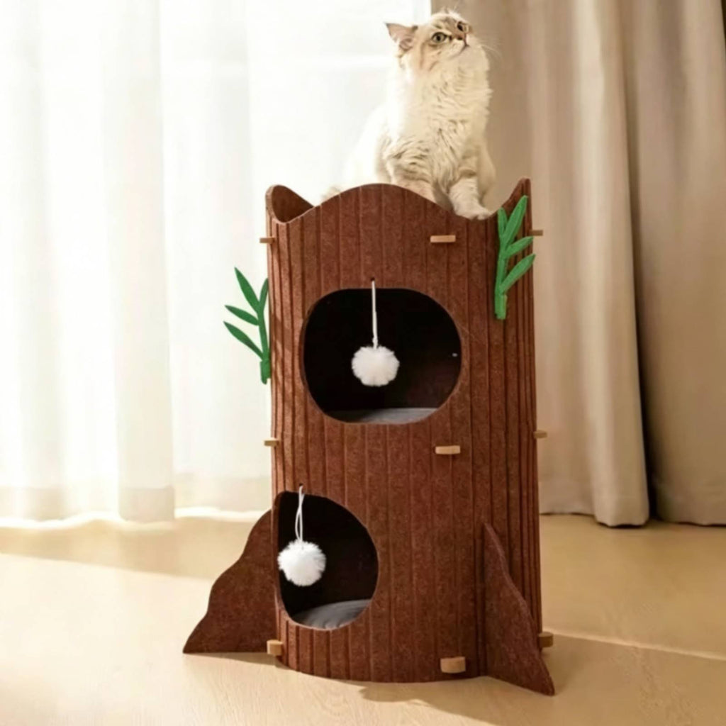 Kitten Tree with Cave Easy to Place Multi Level Kitten Tree Space Saving