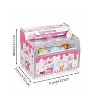 Mini Convenience Shop Fridge Realistic Mini Ice Cream Freezer Scene Prop