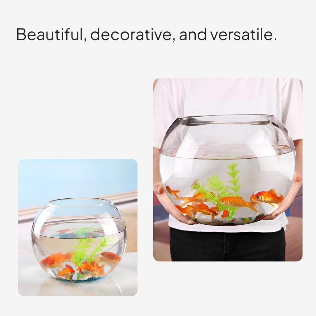 Large Round Glass Fish Bowl, Thickened Desktop Habitat