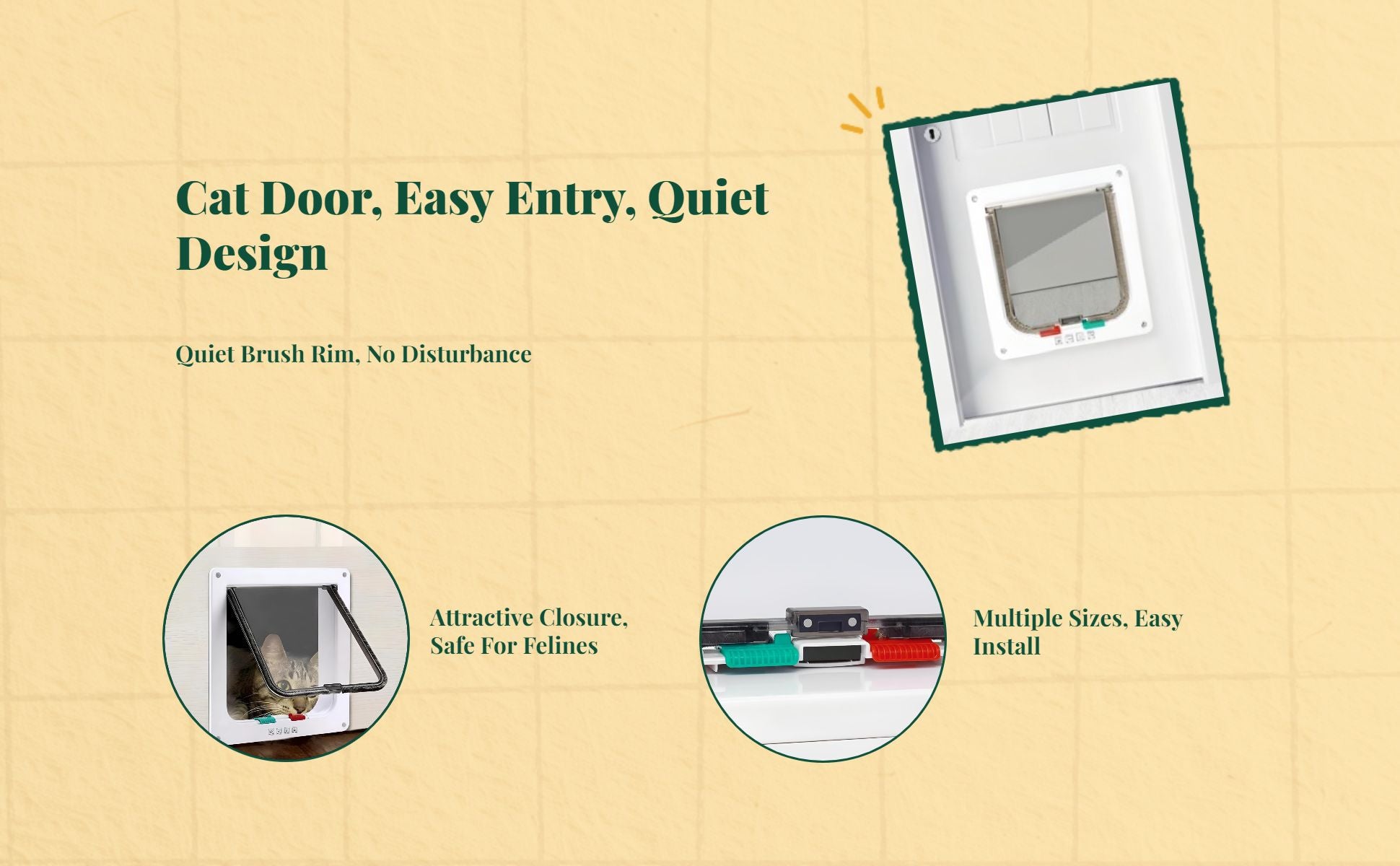 Weatherproof cat door, easy install.