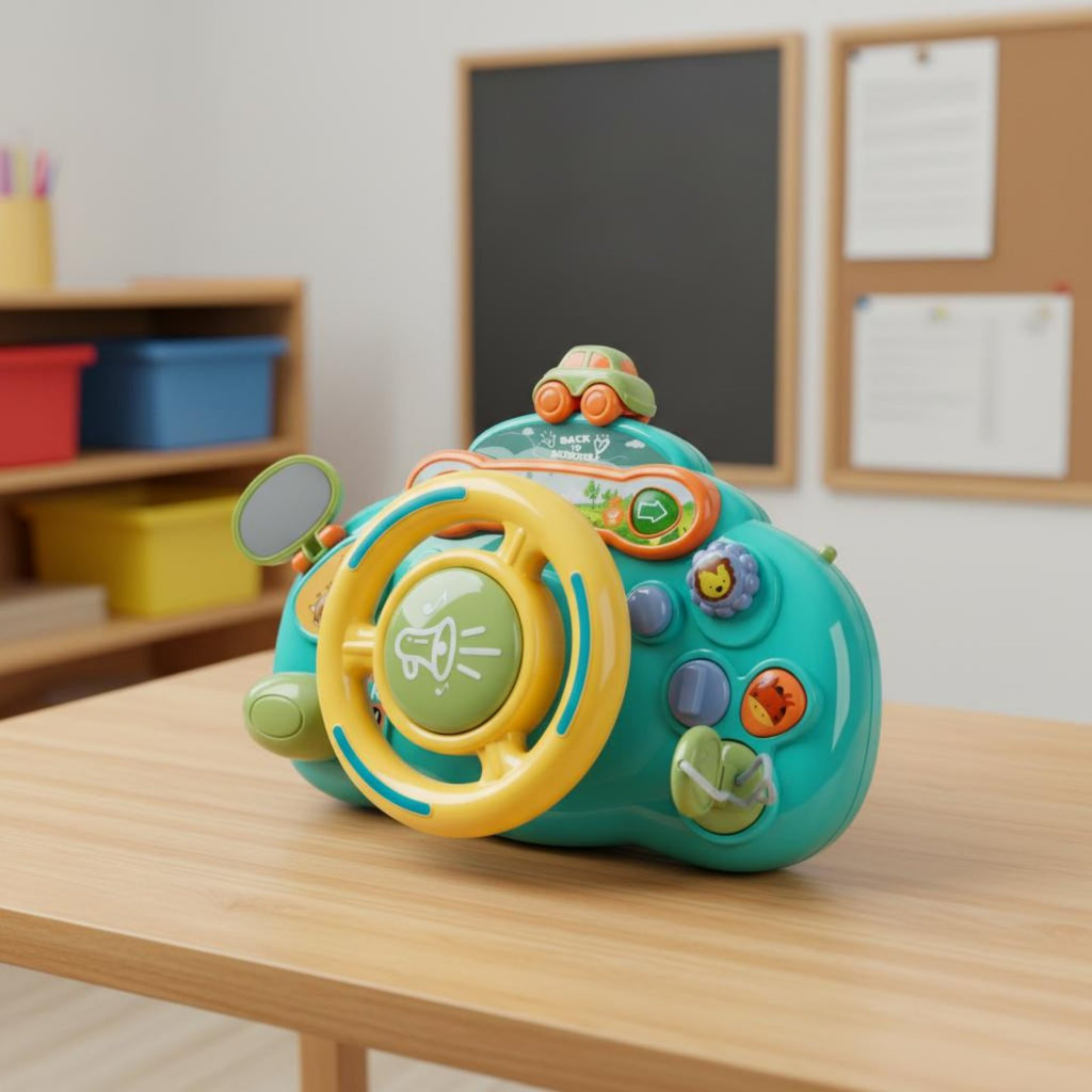 Musical Steering Wheel Educational Steering Wheel Toy Screen-Non-Digital