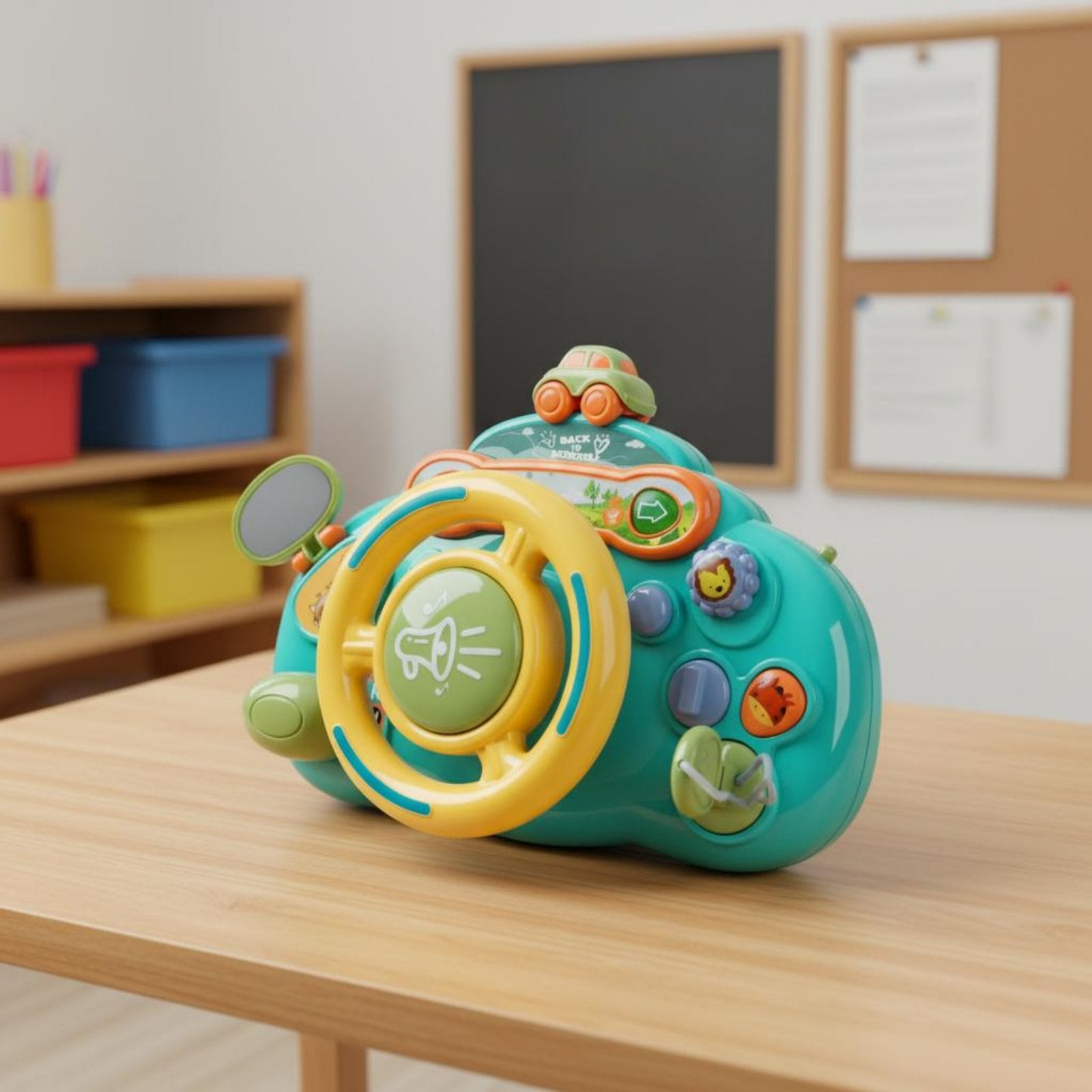 Musical Steering Wheel Educational Steering Wheel Toy Screen-Non-Digital