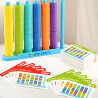 48 Pieces Rainbow Bead Stacking Game Fine Movement Skills for Preschool