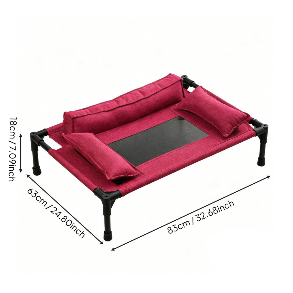 Raised Pet Bed Removable and Washable Elevated Pet Bed Scratch-Resistant Cooling Cat Hammock for Cats, Outdoor