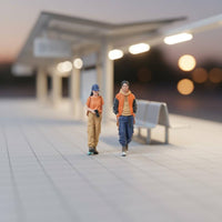 2 Pieces Miniature Figure Group Standing Poses Miniature Scene Prop Detailed