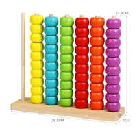 Wooden Bead Stacking Toy Fine Movement Skills Training Rainbow Bead Sorter