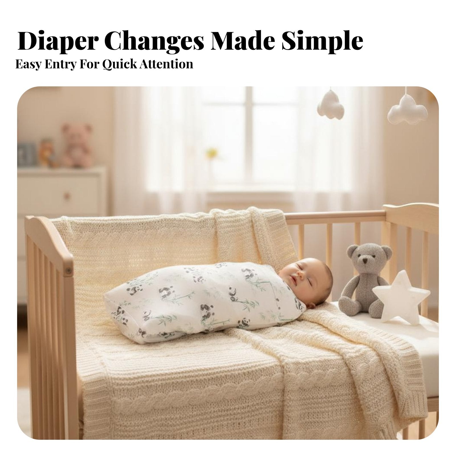Hooded Anti-Startle Wrap fastener Closure adaptableal Swaddle pouch for givergivers