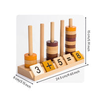 Montessori Number Toy Arithmetic Symbols Wooden Number Counter Smooth Finish Counting Board for Preschoolers, Young Children, Classroom