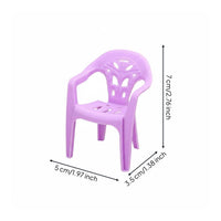 Miniature Armchair Realistic Design Tiny Chair Model Dollhouse Stacking Chair for Kids, Doll Collectors, Fairy Garden
