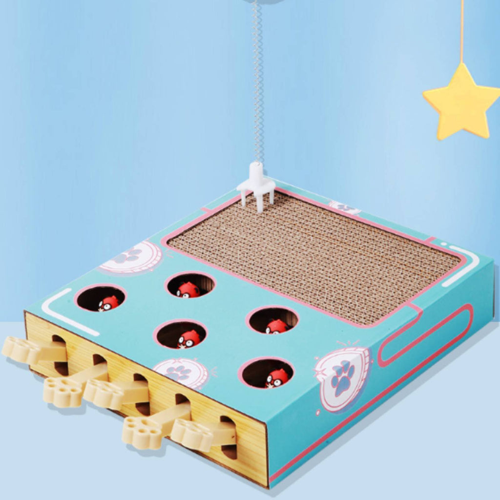 Interactive Kitten Scratcher Box Safe Materials Kitten Whack-a-Rodent Toy