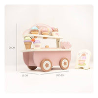 Wooden Play Kitchen Realistic Accessories Pretend Fridge Set Safe Materials
