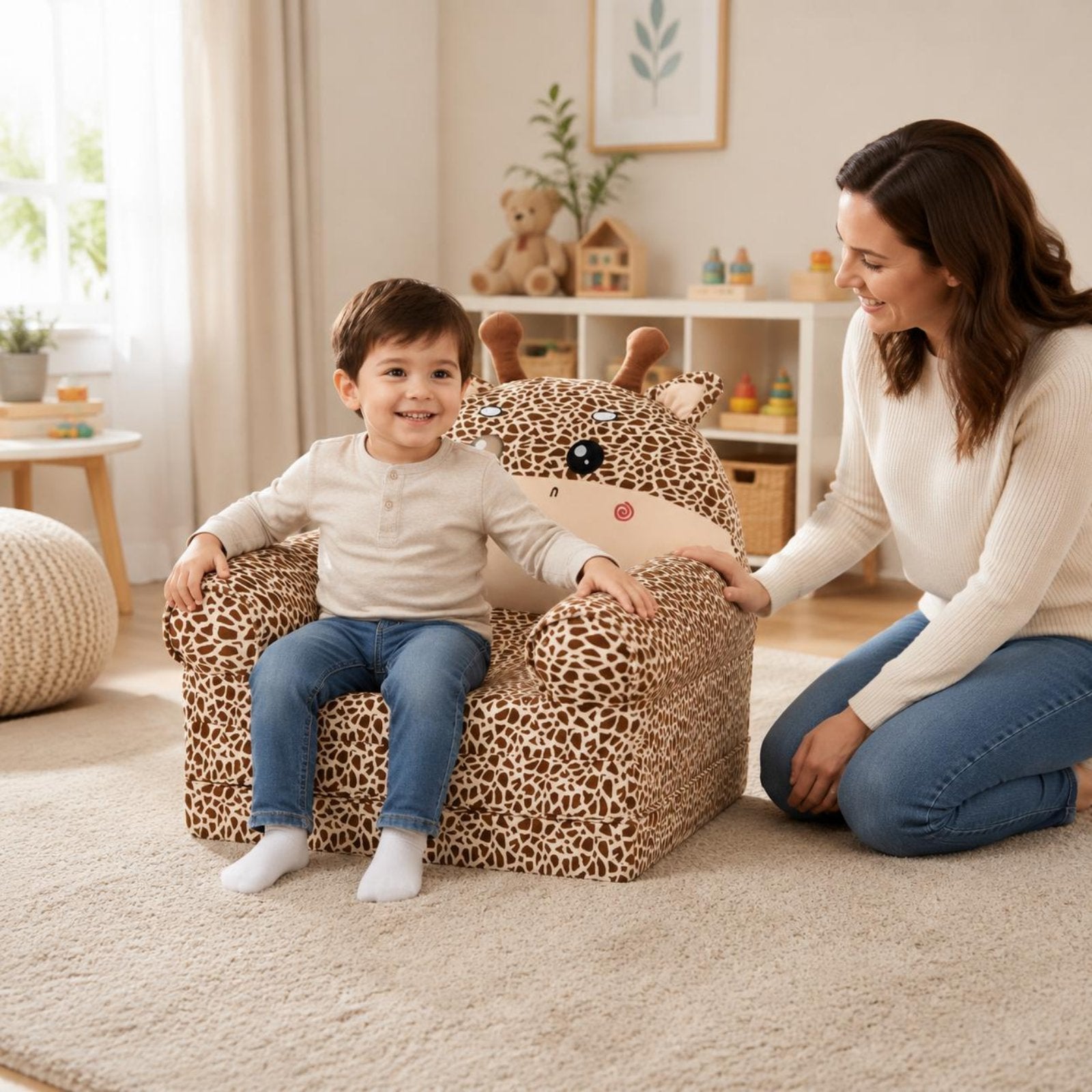 Folding Kids Sofa Rest Friendly Toddler Couch Lightweight for Preschoolers