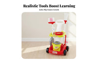 Kids Cleaning Cart Playset Encourages Role Play Toy Cleaning Trolley Set Realistic Design Toy Housekeeping Tools