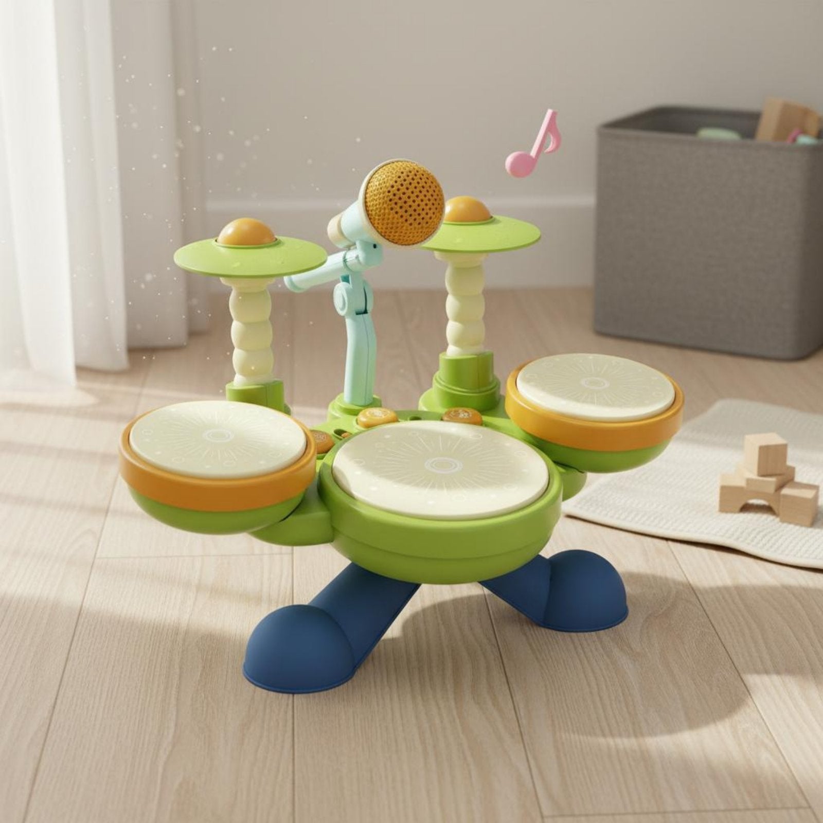 Toddler Drum Set Lights and Music Musical Learning Drum for Toddlers, Babies