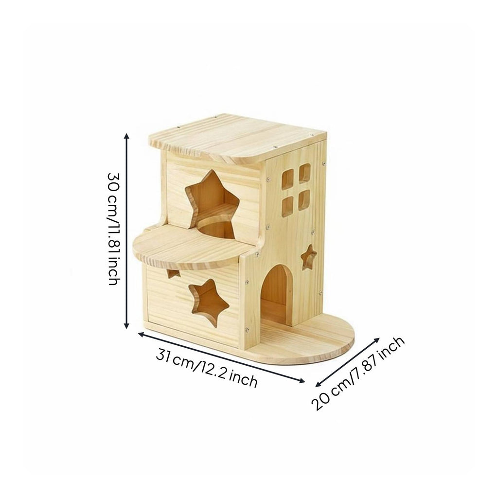 Multi-Layer Wooden Hideout Large Space Wooden Pet Hideout House Enclosure