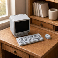 Retro Desktop Computer Model High Intricacy Miniature Electronics Photo Prop