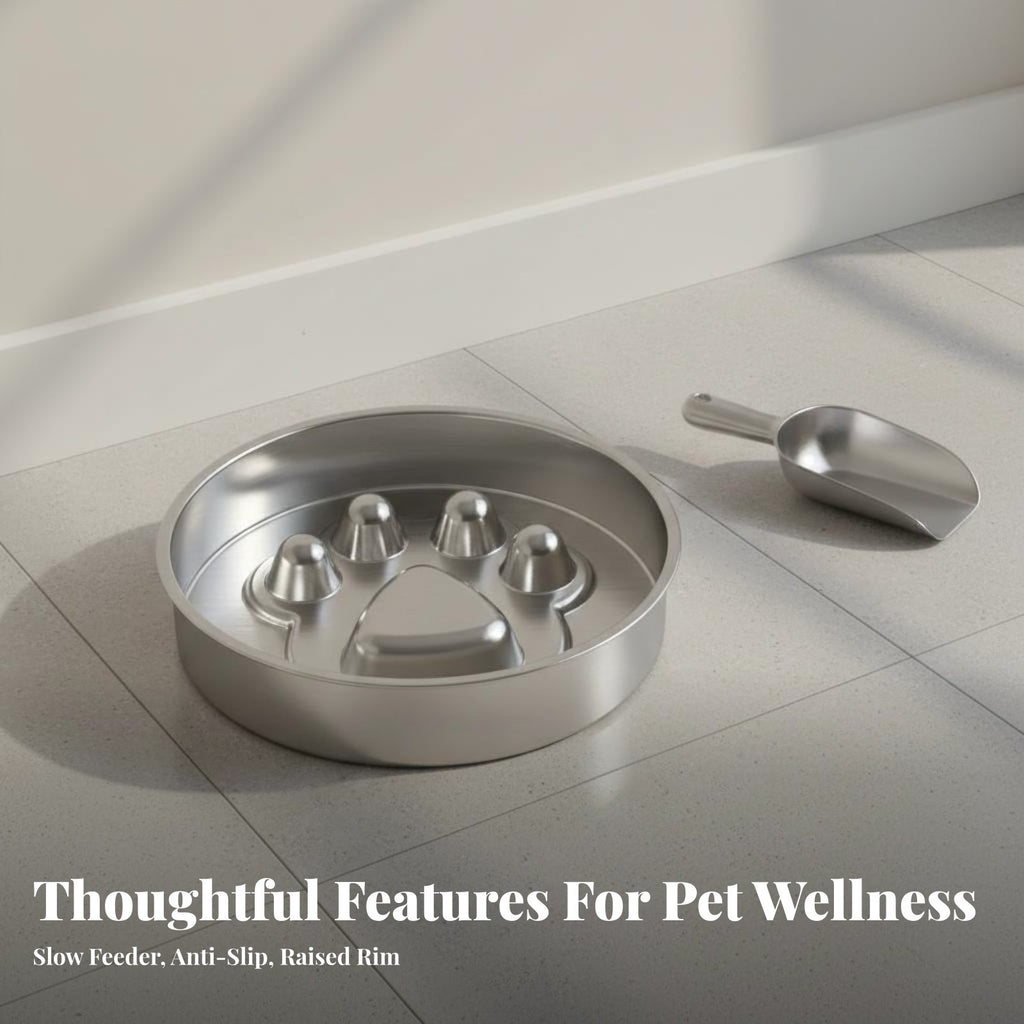 Slow Feeder Dog Bowl Rust-Resistant Stainless Pet Bowl Easy to Pet Hygiene Supplies for Large Dogs