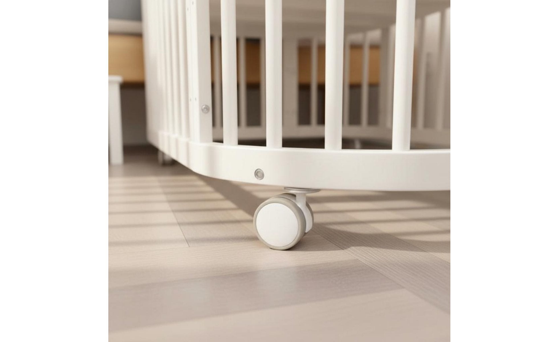 Grows with Your Child Convertible Oval Crib Extendable Design Toddler Table and Chair Set Space Saving Bedside Sleeper Bassinet for Toddlers, Bedroom