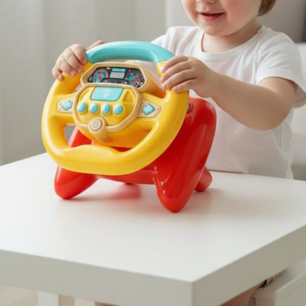Toddler Steering Wheel Toy Safe Rounded Edges Simulation Steering Wheel