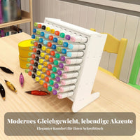 Slanted Marker Organizer Large Capacity Angled Pen Storage Rack Angled Pen Rack for Students Artists Classroom