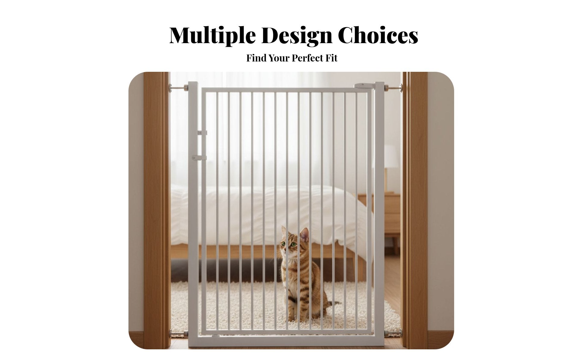 Adjustable Width Pressure-Mounted Pet Gate Drill-without Drilling Installation Pressure-Mounted Swing Gate Narrow Bar Spacing Indoor Fence Extendable Height for Cat Owners, Families, Renters, Indoors, Doorways, Hallways, Stairways