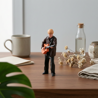 Acoustic Guitarist Figurine Display Use Tiny Resin Person