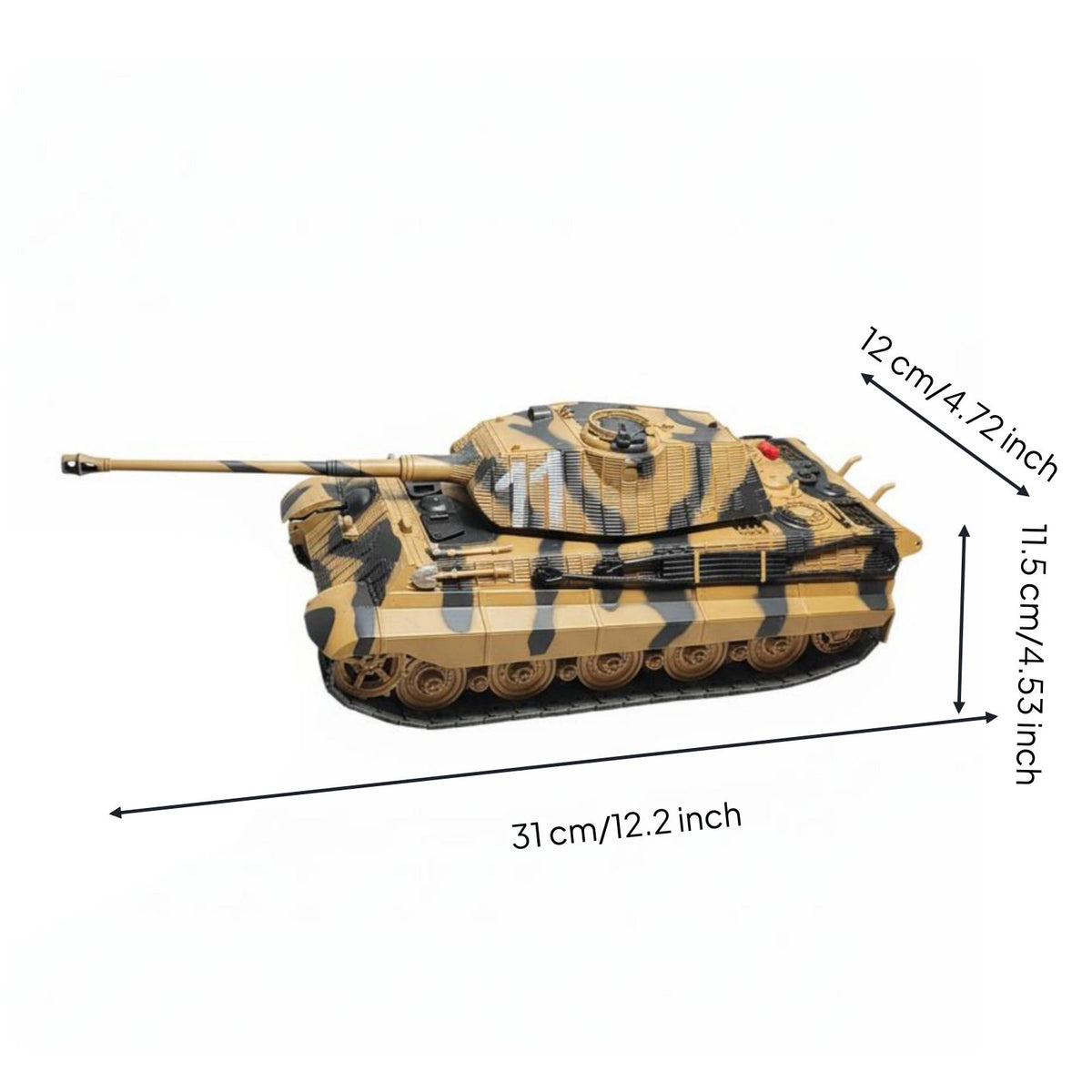 1:32 Tiger King Armored Vehicle Model Realistic Details Alloy Vehicle