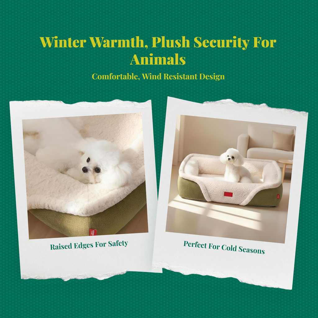 Plush dog bed with removable cover