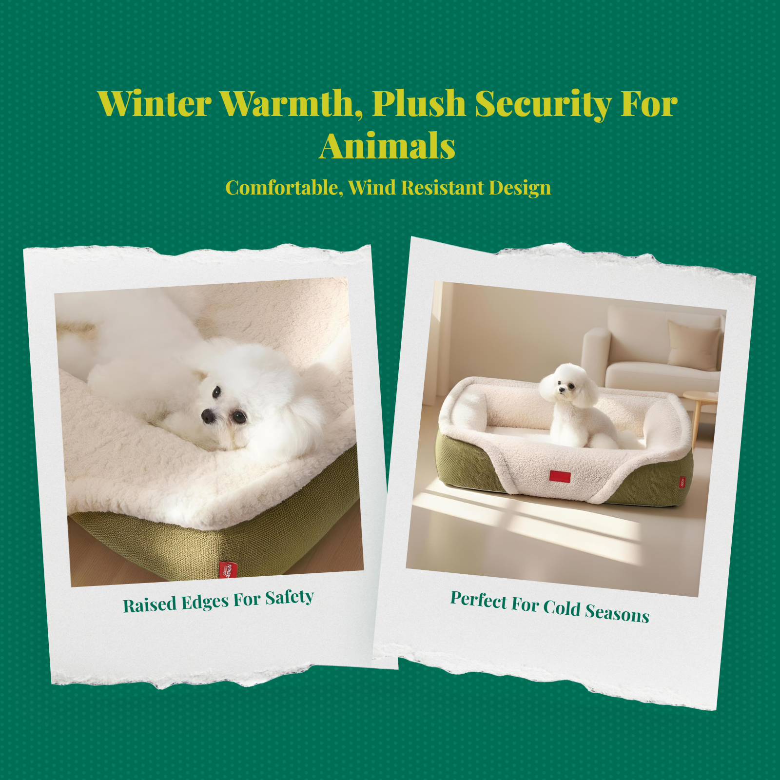 Plush dog bed with removable cover