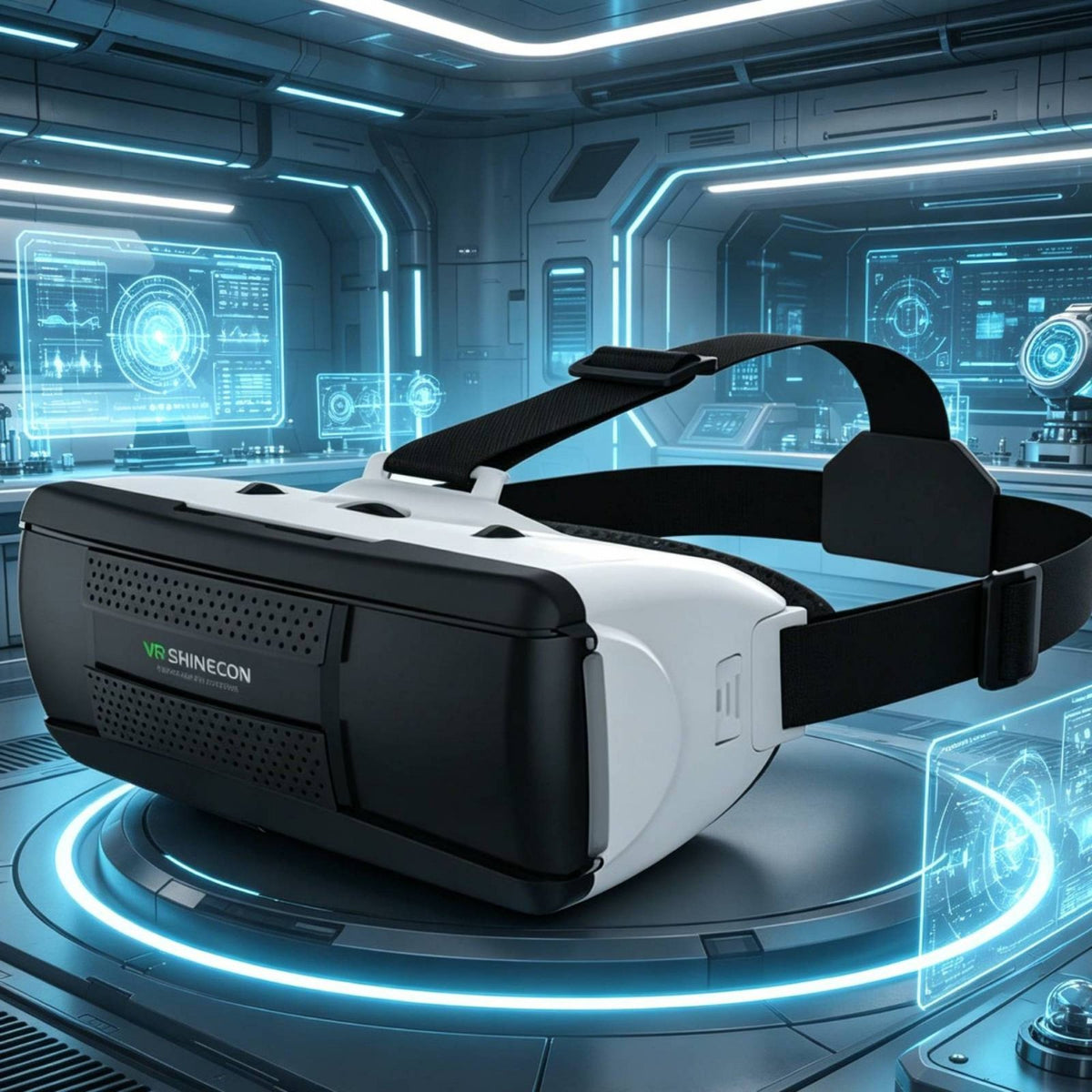 VR Headset with Headphones Wide Phone Compatibility 3D Immersive Reality Headset