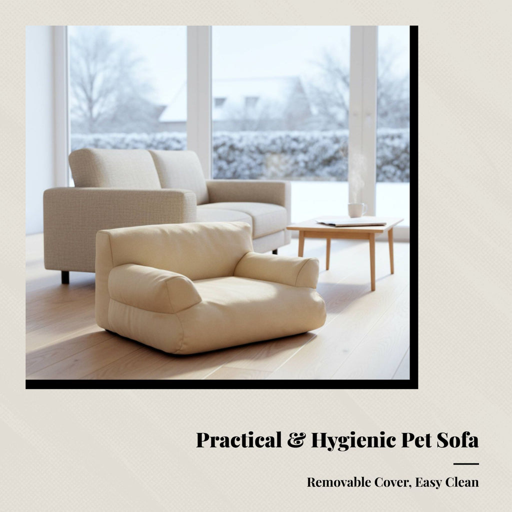 Soft Dog Bed, Cotton Plush Sofa Bed, Winter Warmth, For Small Breeds