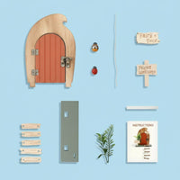 Wooden Fairy Doors Handmade Look Miniature Decoration Set Gift Idea for Children