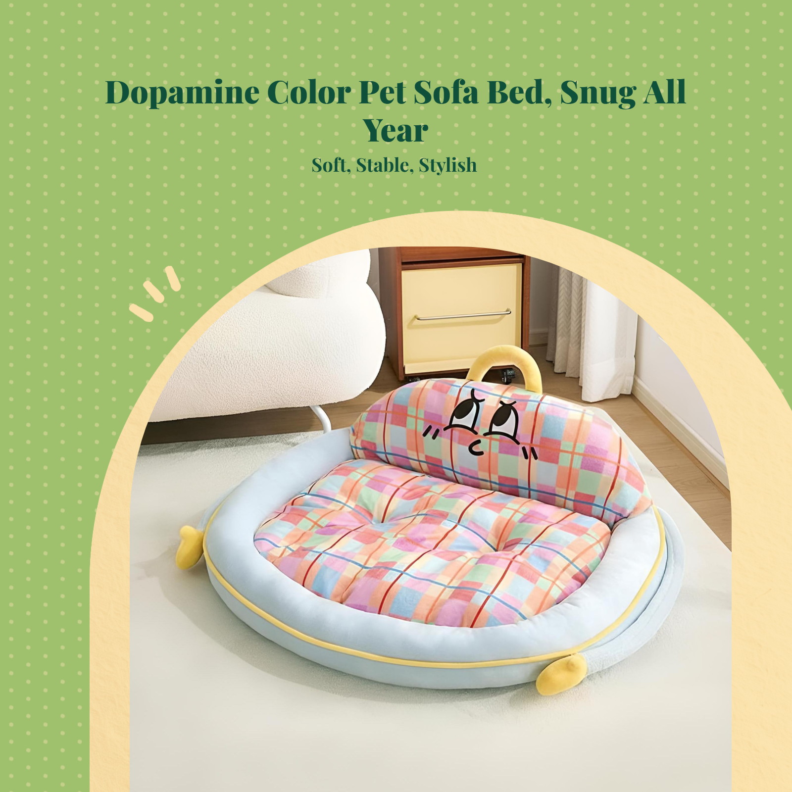 Pet Bed, Cozy Dog & Cat Sofa, All-Season Comfort