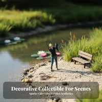 1:64 Scale Fishing Figure Collectible 1:64 Scale Fishing Figure Miniature Fisher Model Realistic Intricacy Tiny Fisherman