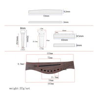 Instrument Parts Guitar Bridge Saddle Nut Set Brown Wood Grain Rosewood