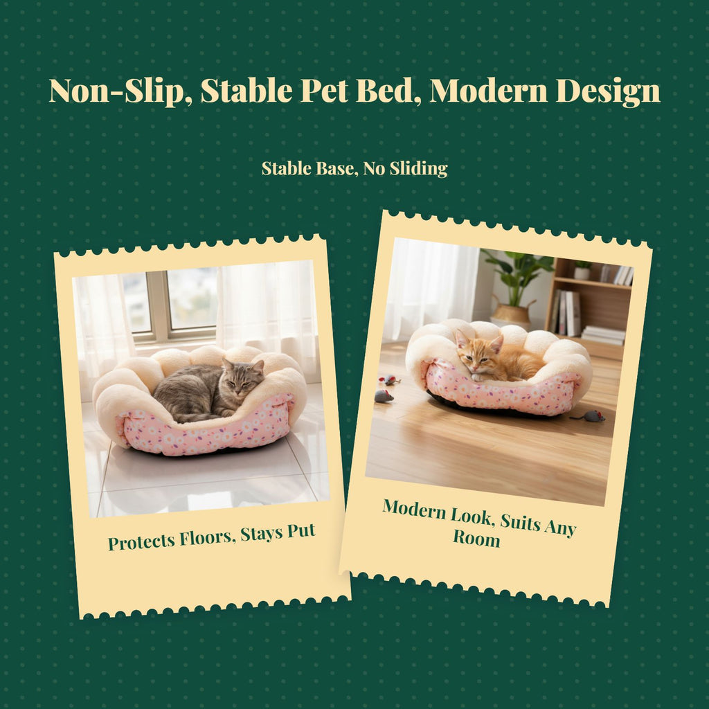 Cat Bed, Cozy Plush Sofa, Enclosed Dog Bed, Removable Pad